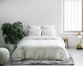Edredón de plumón blanco Tencel™ de algodón orgánico 725 Loft, ligero y refrescante, sostenible