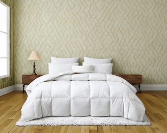 Edredón de plumón de ganso blanco húngaro de algodón orgánico Tencel™ de 850 lofts, ligero y refrescante