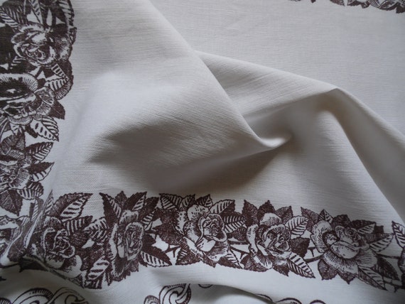 Vintage Linen Tablecloth, Print Tablecloth,swedish Vintage