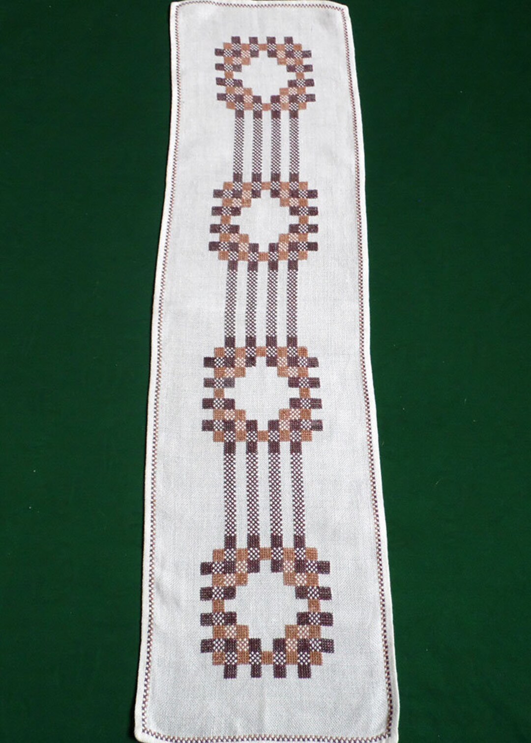 Vintage Table Runner With Hand Embroidery, Hand Embroidered Table
