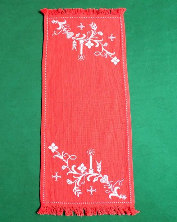 ヴィンテージスウェーデンテーブルランナー、クリスマステーブル