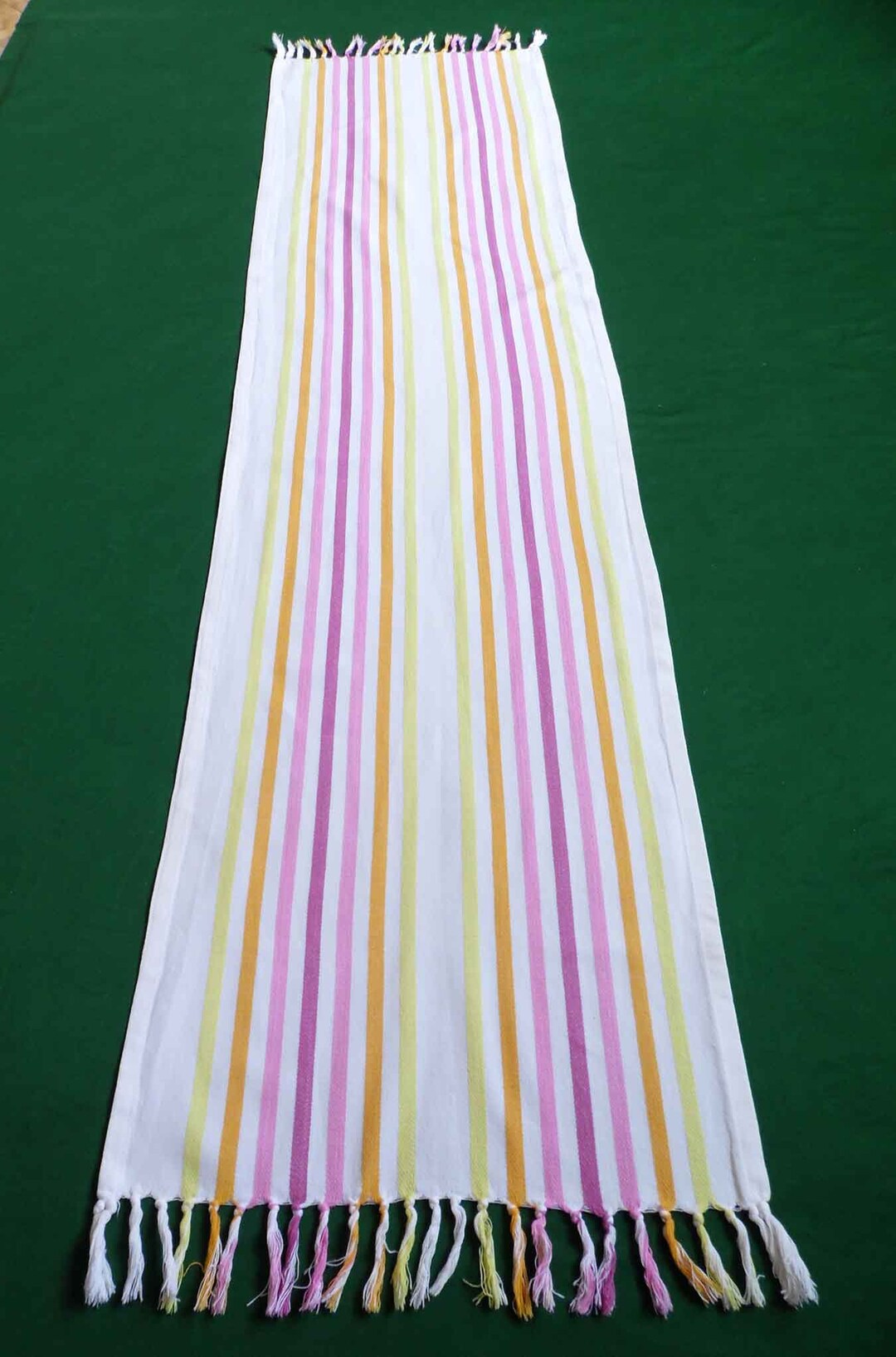 Vintage Table Runner, Striped Table Runner, Fringed Table Runner, Table
