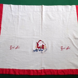 Vintage Christmas panel, embroidery, Christmas valance, Swedish Christmas decor, Scandinavian vintage, God Jul