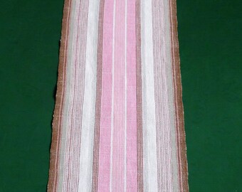 Vintage Swedish Linen Table Runner, Scandinavian Striped Design, 1970s, Retro Table Topper, Minimalist Home Decor, Boho Linen Runner