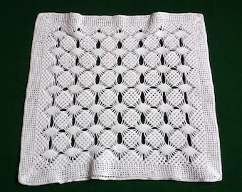 Vintage crochet pillowcase, crocheted pillow case