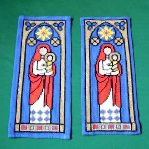 Swedish vintage wall hanging Religious embroidery Christmas embroidery wall decor Virgin Mary