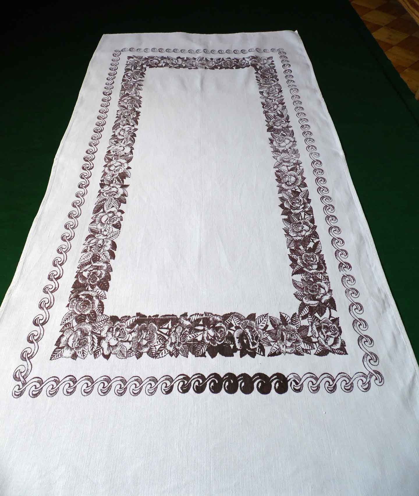 From Sweden＊Vintage linen Cloth・* Vintage Linen Tablecloth, Print Tablecloth,swedish Vintage