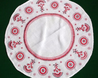 Large Swedish Vintage 1980s Unused Printed Square Linen