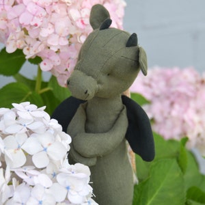 Plush Toy Dragon Digital Woven Sewing Pattern, Alfie the Dragon