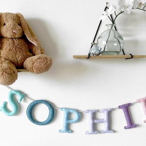 Felt Uppercase Letters Alphabet Pattern, Felt Name Garland, Felt Name Banner, Felt Name Nursery Baby Room Bunting