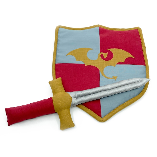 Plush Toy Sword and Shield Digital Woven Sewing Pattern Bundle. Knight Accessory Costume Set