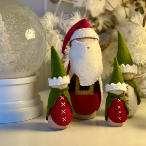Santa Claus and Christmas Elf Digital Clothes Pattern for Steiner Inspired Peg Dolls