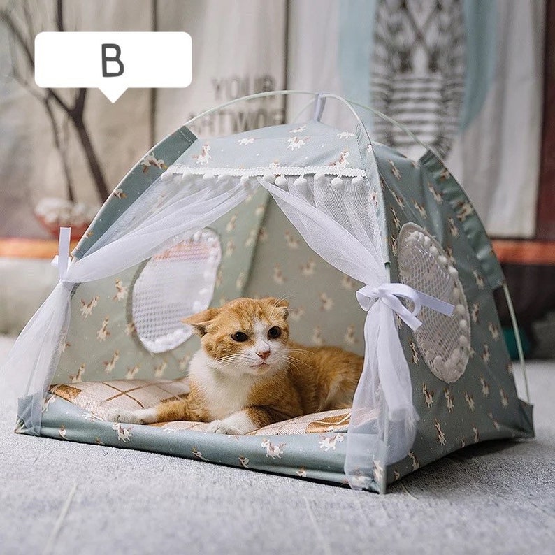 Sweet Princess Cat Bed Foldable Cats Tent Dog House Bed Kitten Etsy