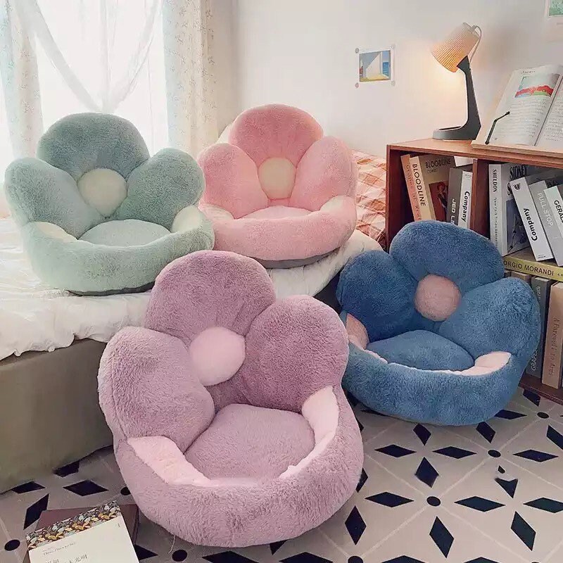 Cute Gaming Chair Cushion Kawaii Indoor Seat Cushions for Office Chair Comfy Plush Pillows for with Non Slip Backing for Pink, Size: One Size