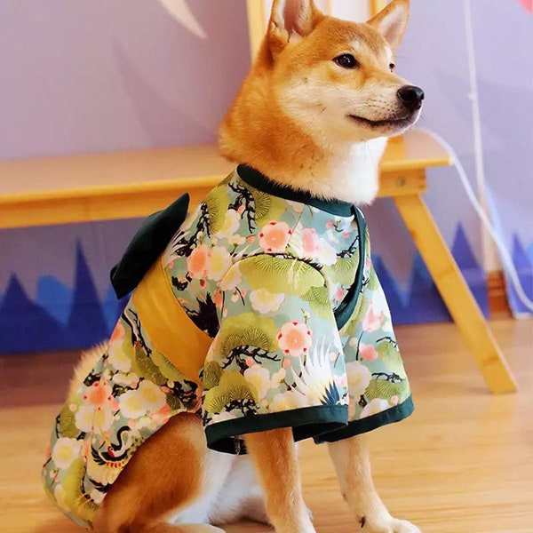 Vêtements pour chiens chats animaux d’été japonais vêtements de chien Kimono Français bouledogue Corgi Chihuahua Shiba Inu Costume de chiot pour chiens