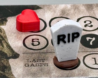 Wound and Tombstone Game Tokens  — Upgrade for Mantis Falls and other games