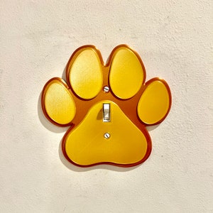 Dog Paw-Shaped Decorative Light Switch Plate and Cover (Toggle Switch)