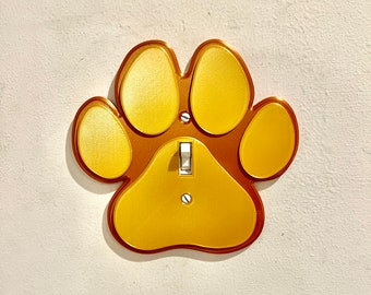 Placa y cubierta decorativas para interruptor de luz con forma de pata de perro (interruptor de palanca)