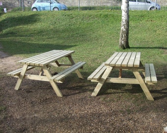 6 seater new heavy duty hand made picnic bench pub table