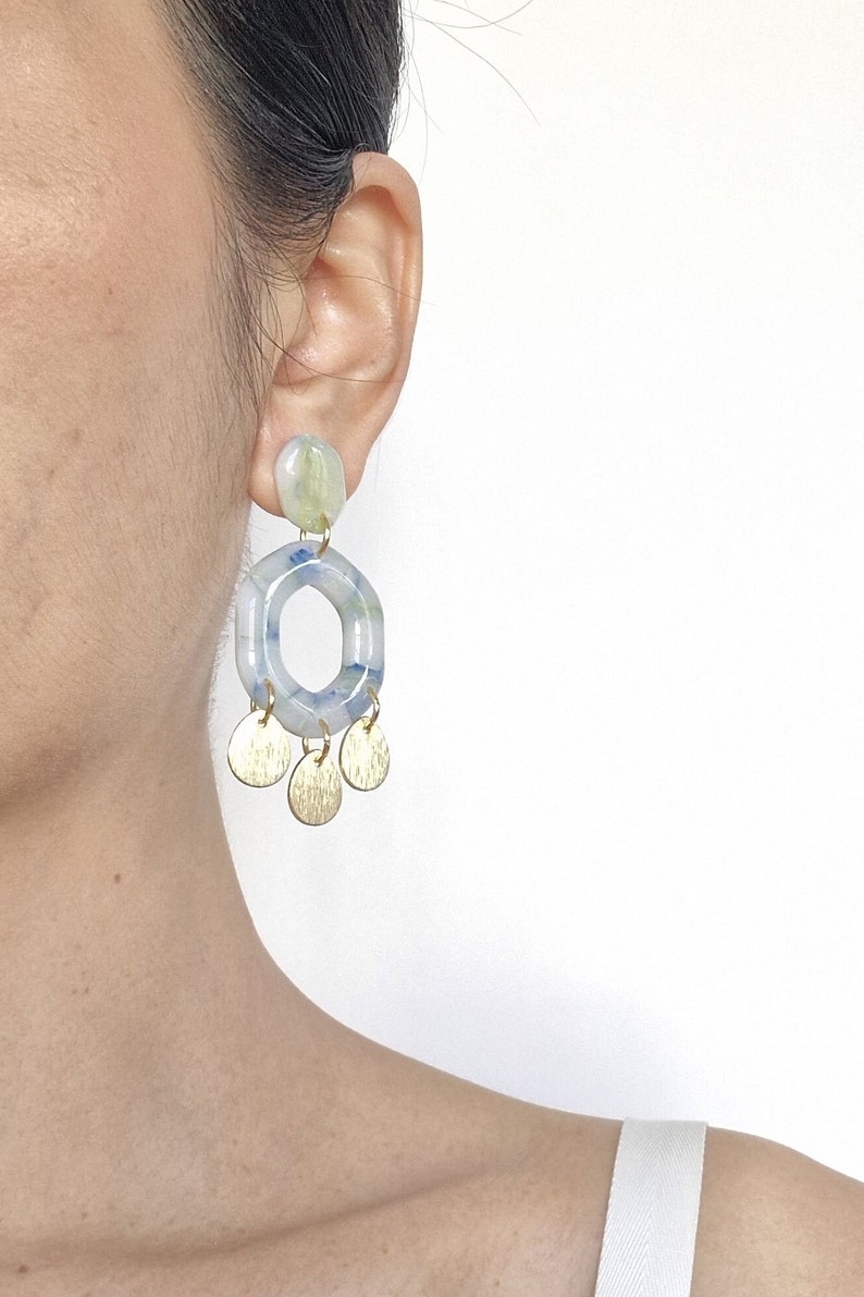 Boucles d'oreilles, fait main en France, modèle Mo-ra Klom Création unique et originale, by Sunisa, artiste franco-thaïe image 2