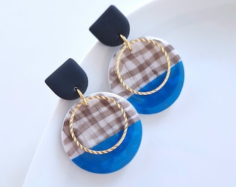 COLLAB Ma Bichette x Barbara Dasnoy - Boucles d'oreilles, modèle "Blau Klom"