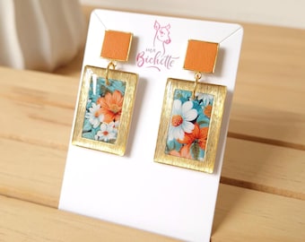 NEW Boucles d'oreilles, fait main en France, modèle "Tawan | Rectangle" - Création originale by Sunisa, artiste franco-thaïe