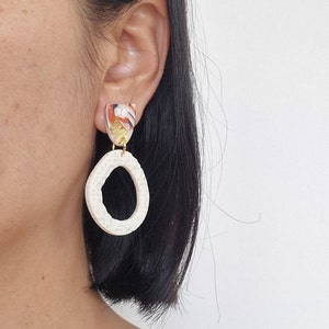 Earrings, handmade in France, Waaï model Unique and original creation, by Sunisa, Franco-Thai artist image 2