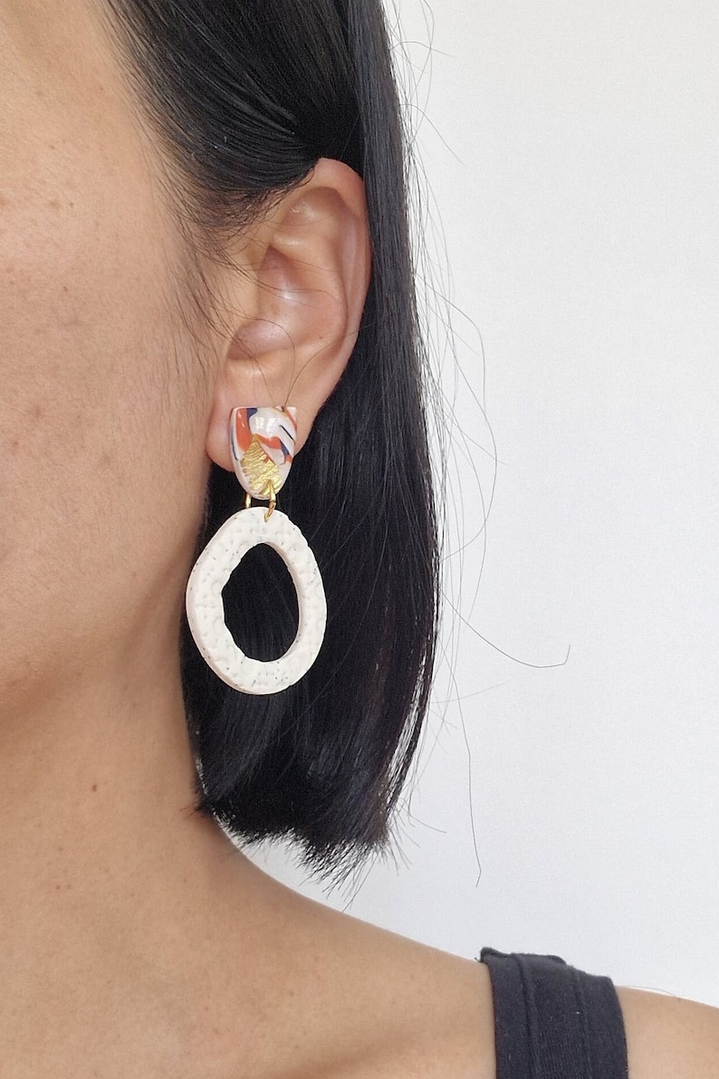 Earrings, handmade in France, Waaï model Unique and original creation, by Sunisa, Franco-Thai artist image 2