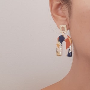 Boucles d'oreilles, fait main en France, modèle U Pa-karang Création unique et originale, by Sunisa, artiste franco-thaïe image 2