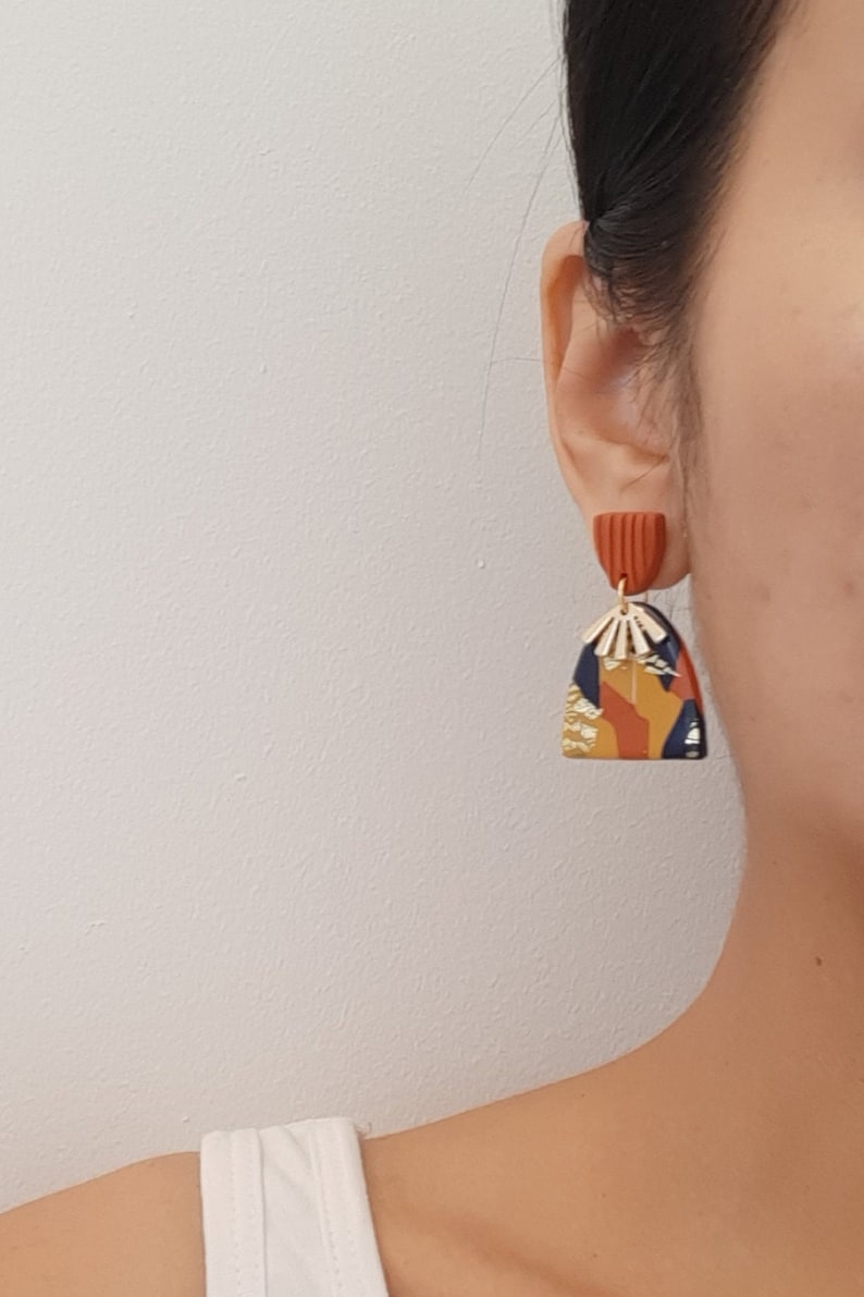 Boucles d'oreilles, fait main en France, modèle Khor Pa-karang Création unique et originale, by Sunisa, artiste franco-thaïe image 2