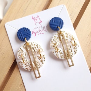 Earrings, handmade in France, "Khong" model - Original design by Sunisa, French-Thai artist