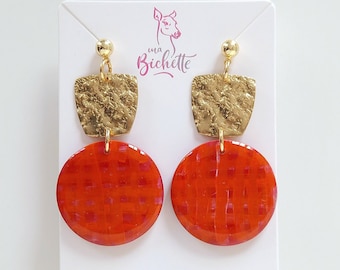 COLLAB Ma Bichette x Barbara Dasnoy - Boucles d'oreilles, modèle "Orangerot Klom"