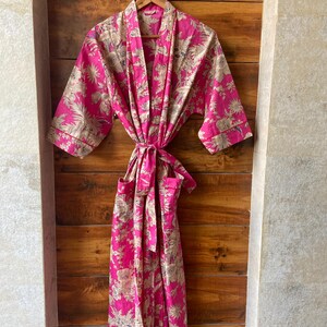 Kimono Bath Robe – Cotton Spa Robe, Lightweight Loungewear, Japanese Style Robe for Women/Men, Bridesmaid Gift, Boho Dressing Gown Japanese