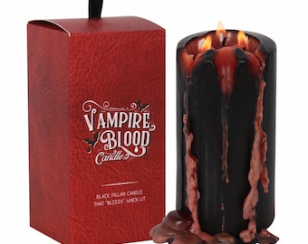 Large Vampire Blood Bleeding Pillar Candle, 3 Wick, Halloween Decor