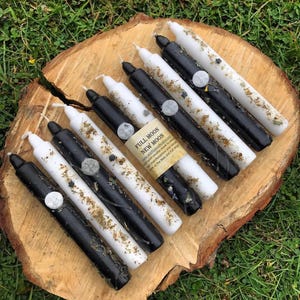 Dressed candle, spell candle, herbal candle, witchy candle, altar candle, pillar candle, Abundance, psychic, full moon, new moon, Love, UK