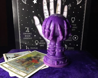 Small crystal ball candle, witchy candle, spell candle, altar candle, pillar candle, UK