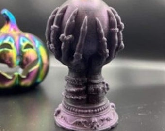 Crystal Ball Soy Candle: Witchy Altar Decor, Vegan Pillar Candle