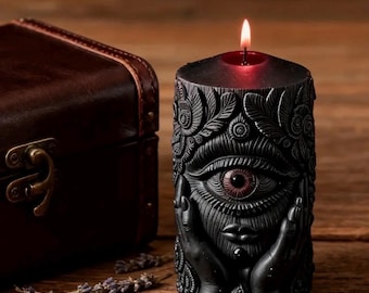 Gothic Witch Candle: All seeing eye, Pillar Candle