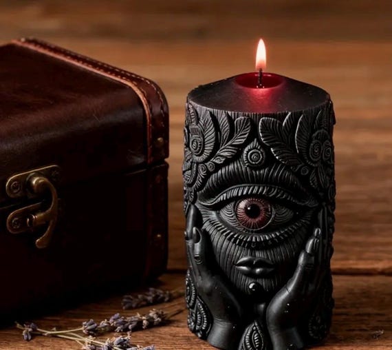Gothic Witch Candle: All seeing eye, Pillar Candle