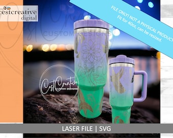 Dreamcatcher Feathers - 40oz Wrap Design Laser File SVG