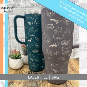 Franse Bulldog - 40oz Wrap Design Laser File SVG