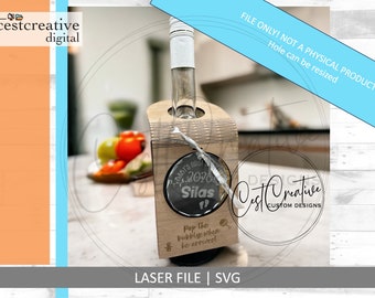 Wine Tag Ornament Display Laser File SVG