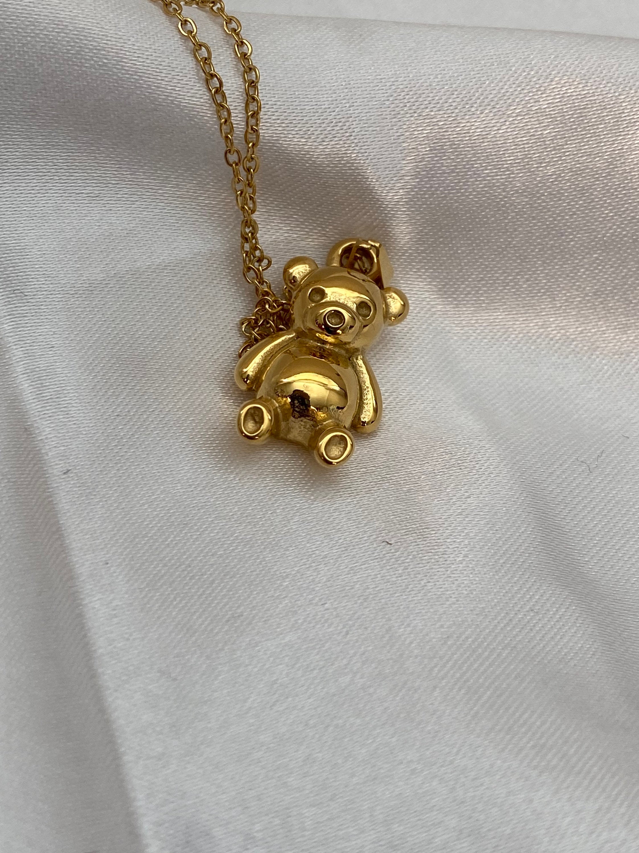 Buy 14K Gold Teddy Bear Necklace New Born Gift Best Friend Gift Tiny Bear  Necklace, Kid's Jewelry Online in India - Etsy
