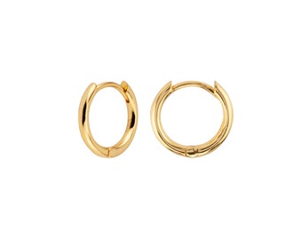Dainty 18k gold plated small hoop earrings- simple huggie earrings