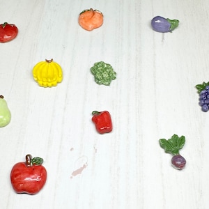 Imanes de cerámica para frutas, verduras, tomates, peras, plátanos, manzanas, melocotón, uvas, berenjenas, pimientos, remolachas, lechugas y rábanos, nevera, taquilla