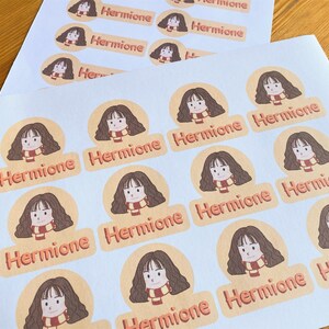 Custom portrait name label, waterproof Stickers - Daycare Labels - School Labels