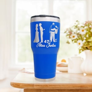 30 oz Tumbler Wedding Anniversary, Aniversario de Bodas, Bodas de Plata, Bodas de Oro, Bodas de algodon, Personalized with Laser engrave.
