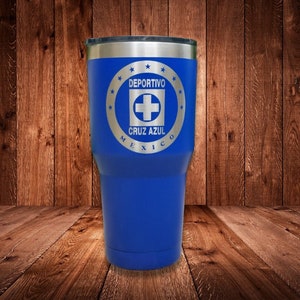 Cruz Azul Laser Engraved 30 oz Tumbler: Soccer Fan Gift