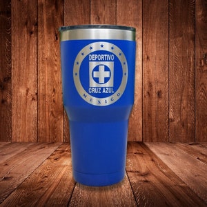 Cruz Azul 30 oz tumbler / Vaso Termico grabado en laser Termo de Cruz Azul