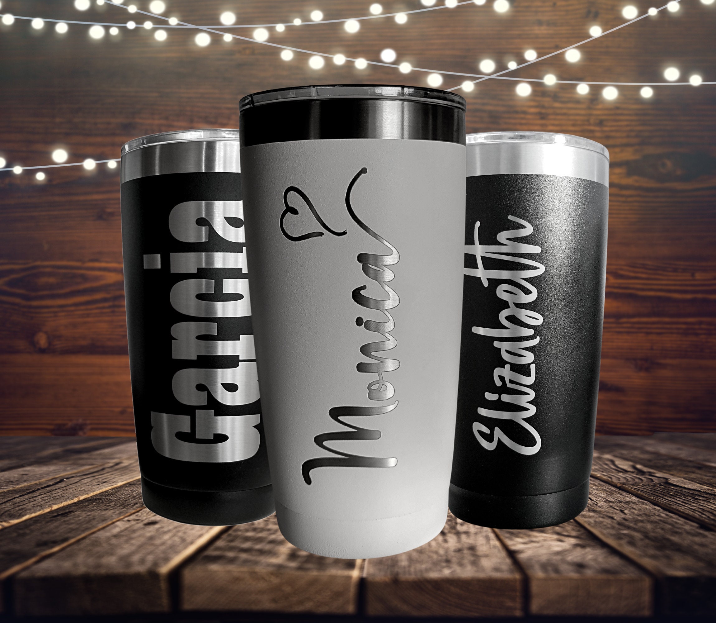 Personalized Art Deco Name Tumbler, Design: S4 - Everything Etched